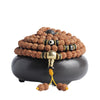 108 Rudraksha Bodhi Seed Mala Bracelet with Dzi Beads