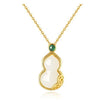 Sterling Silver Jade Pendant Necklace with Fox Motif