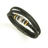 Leather Layered Steel Balance Braided Bracelet