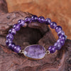Natural Labradorite and Amethyst Beaded Bracelet