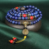 Lapis Lazuli 108 Bead Mala Bracelet with Red Turquoise