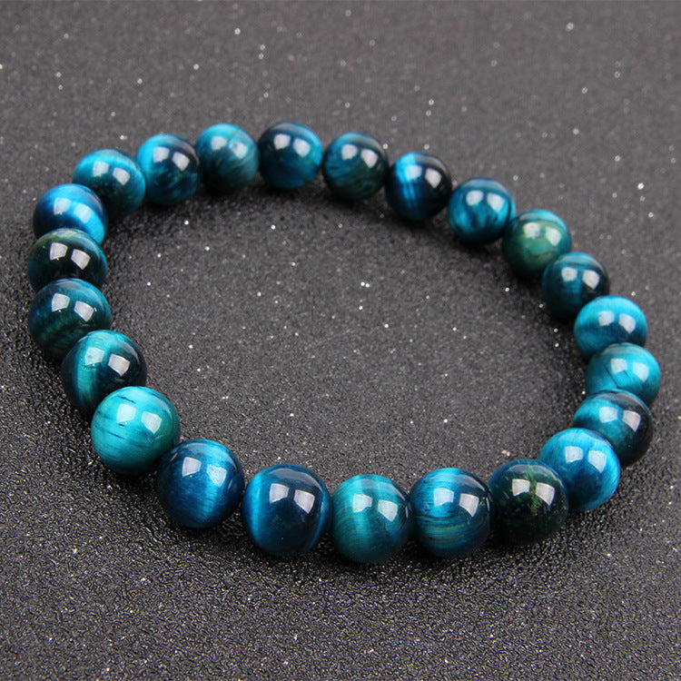 Natural Tiger Eye Bracelet, Polished Stone Beads