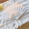 Chinese Style Bamboo Folding Fan with Silk Leaf and Tassel