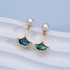 Abalone Shell Pearl Animal Stud Earrings S925 Silver