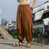 Men's Embroidered Harem Pants with Drawstring