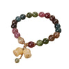 Natural Colorful Tourmaline Flower Bead Love Bracelet