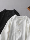 Women's Solid Color Button Long Sleeve Shirt