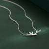 Bamboo Branch Necklace with Leaf Charm