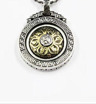 Rotatable Nine Palaces and Eight Trigrams Necklace with Tibetan Mantra