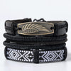 Wrap Leather Bracelet Set Vintage Braided Multi-Layer