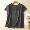 Women's Short Sleeve Shirt Summer Pure Color Ruffled Pleated Design