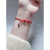 Red String Jade Connection Bracelet, Woven Cord