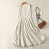 Women's Sleeveless Midi Dress High Waist A-Line Summer Dress