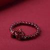 Garnet Cinnabar Lucky Bead Pixiu Rose Protection Ring