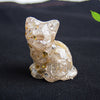 Crystal Chip Resin Cat Figurine Desktop Decoration