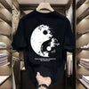 Black cotton t-shirt with a large white Yin Yang graphic on the back