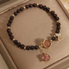 Garnet Butterfly Charm Bracelet