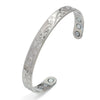 Floral Magnetic Zinc Alloy Cuff Bracelet Bangle