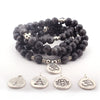 108 Mala Beads Bracelet Natural Stone Lotus Charm