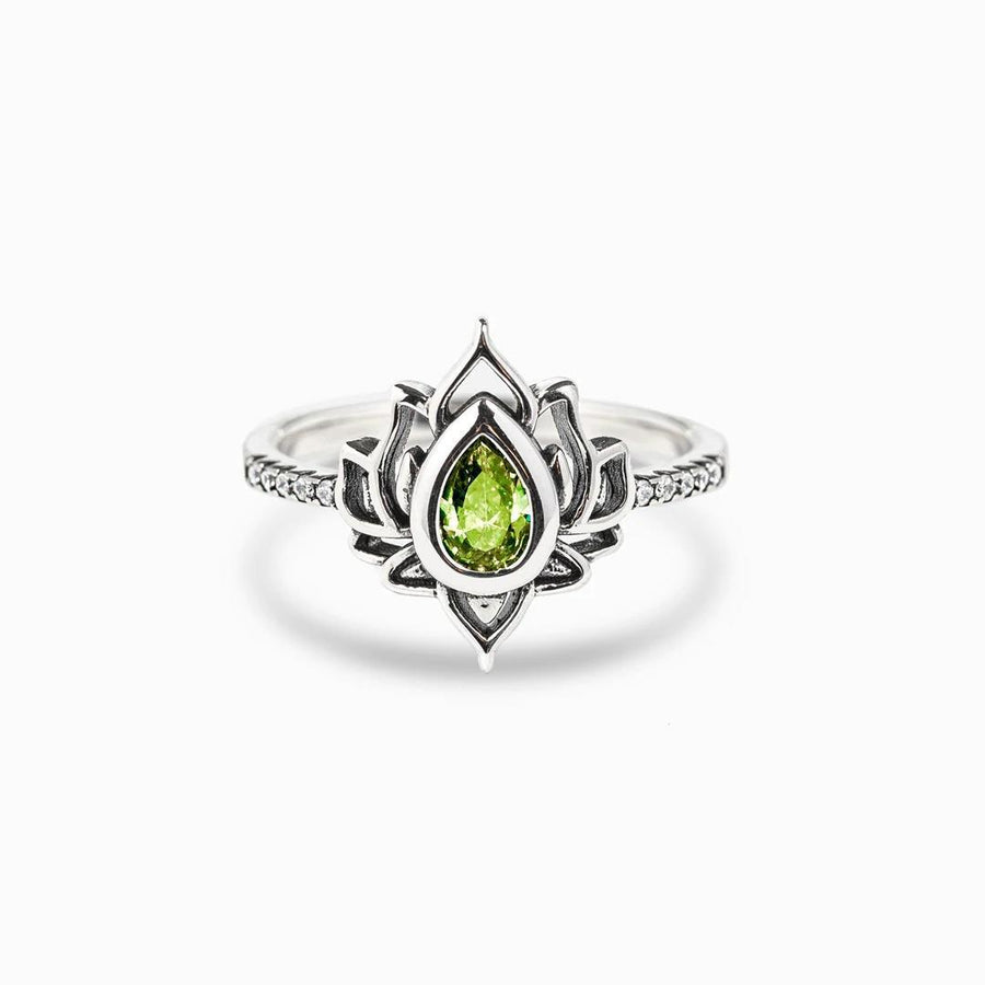 Sterling Silver Plated Lotus Zircon Ring