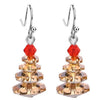 Christmas Tree Drop Earrings with Red Bead Top