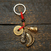 Brass Koi Fish Keychain with Beads and Coins