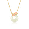 Jade Flower Bracelet and Necklace with 925 Silver