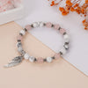 Stone Bead Bracelet with Wing or Lotus Charm