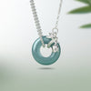 Sterling Silver Tulip Peace Buckle Necklace with Chalcedony Pendant