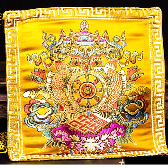Tibetan Altar Cloth with Auspicious Symbols