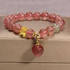 Strawberry Quartz Charm Bracelet for Women