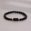 Black Obsidian and Tourmaline Bead Bracelet for Protection