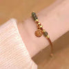 Handwoven Jade Bracelet with Fu Charm