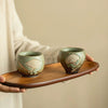Lotus Pod Ceramic Teacup, Rock Glaze Kung Fu Tea Cup