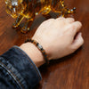 Tiger Eye Bracelet with Lion Charm, Unisex 8mm