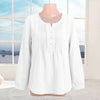 Cotton Linen Pleated Long Sleeve Shirt for Women