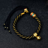 Tibetan Style Bell Charm Bracelet with Colorful Rope
