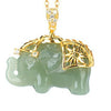 925 Sterling Silver Elephant Pendant Necklace with Gold Plating
