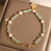 Bamboo Segment Crystal Bracelet with Pearl