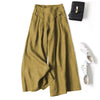 Women's Wide Leg Pants High Waist Cotton Linen Trousers