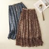 Floral A-line Elastic Waist Women's Skirt With Pockets