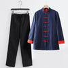Men's Linen Tang Suit Set with Frog Buttons