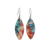 Geometric Stone Earrings with Marbled Pattern