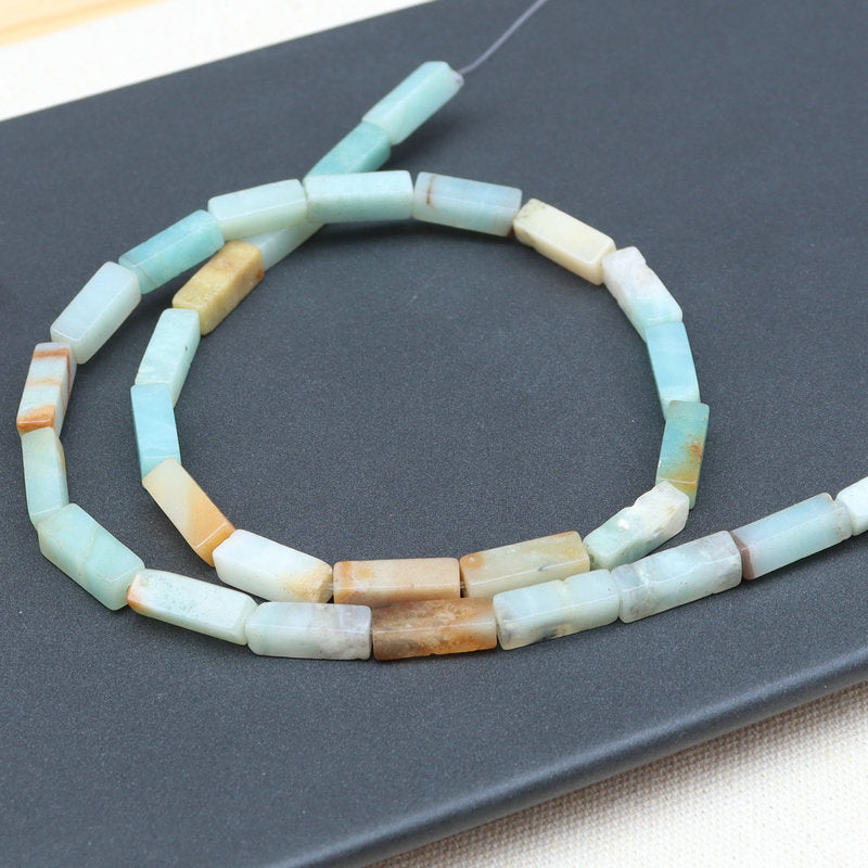 Natural Stone Rectangular Beads 4x13mm for DIY Bracelets