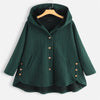 Women's Hooded Coat with Pockets, Long Sleeve Mid-length Jacket