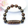Nine-Eye Dzi Bead Black Agate Bracelet