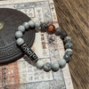 Map Stone and Dzi Bead Bracelet, Handmade Tibetan Style