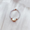 Natural Gemstone Stretch Ring - Tourmaline and Pearl