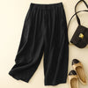 Women's Harem Pants Linen Cotton Blend Elastic Waist Wide Leg
