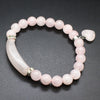 Heart Pendant Crystal Bracelet - Amethyst, Rose Quartz & More